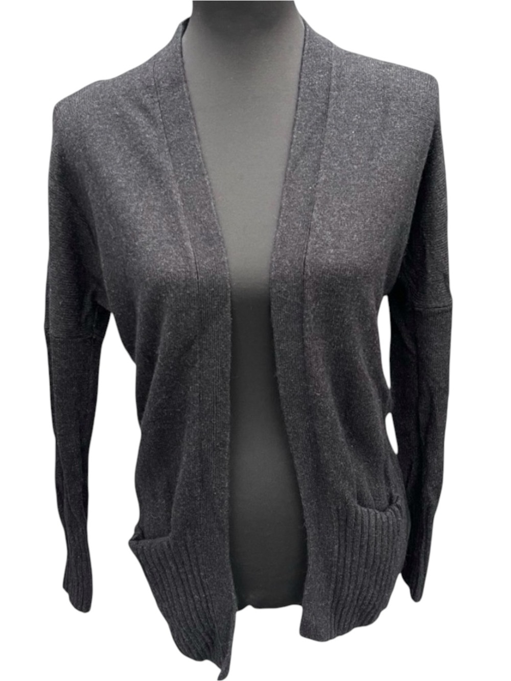 Aritzia Talula Dark Grey Lenox Angora Cashmere Open Front Cardigan Sweater (XXS)